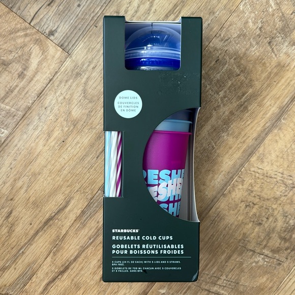 Set of 5 Starbucks Summer 2024 Dome Lid Reusable Cold Cups 24oz Each - Picture 1 of 4